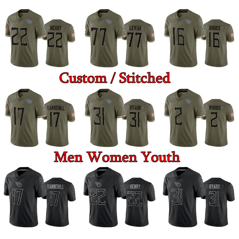 CUSTOM Tennessee 22 Derrick Henry Treylon Burks Jersey Jeffery Simmons Robert Woods Ryan Tannehill 2022 Salute To Service Limited Titans, Stitched
CUSTOM Tennessee 22 Derrick Henry Treylon Burks Jersey Jeffery Simmons Robert Woods Ryan Tannehill 2022 Salute To Service Limited Titans, Stitched