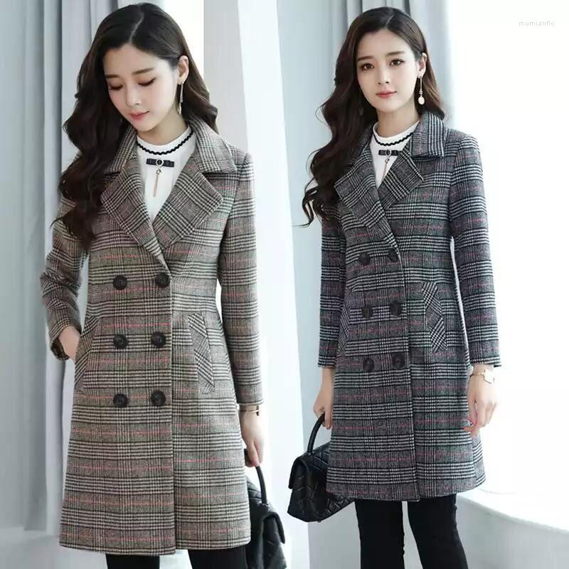 Women's Wool Autumn Winter Women Woolen Coat 2022 Lattice Overcoats Double Breasted Mid-length Ladies Coats Jackets 5XL, Brown
Women's Wool Autumn Winter Women Woolen Coat 2022 Lattice Overcoats Double Breasted Mid-length Ladies Coats Jackets 5XL, Brown