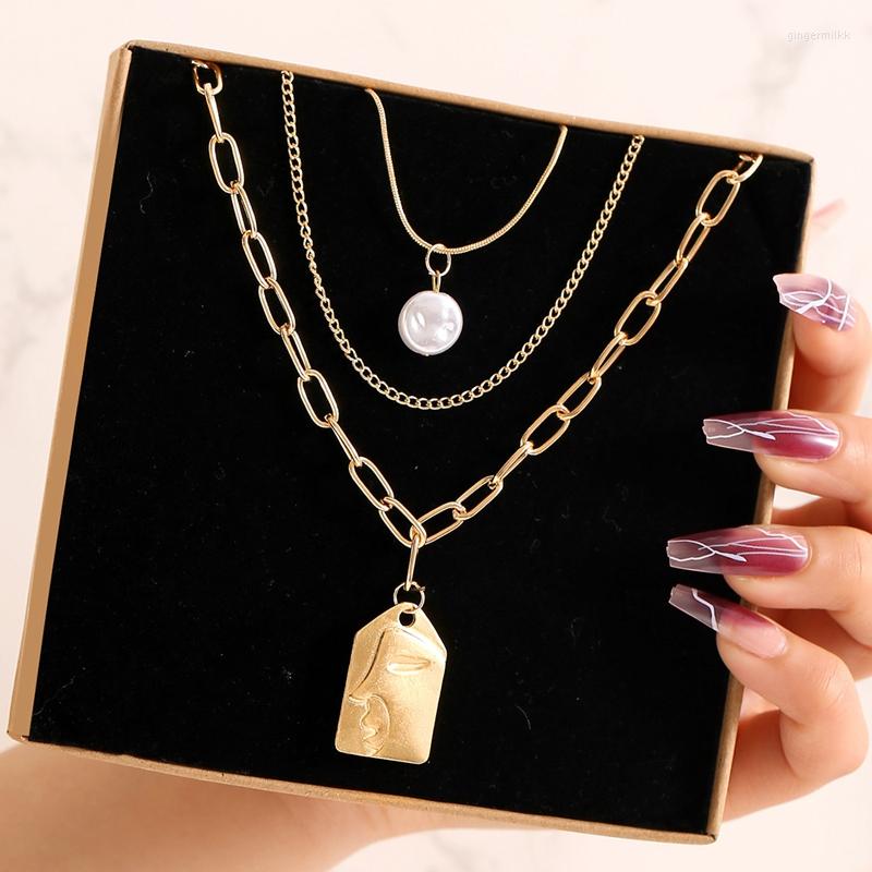 Choker Embossed Face Gold Color Pendant Necklace Multi-layer Chain Party Accessories Charming
Choker Embossed Face Gold Color Pendant Necklace Multi-layer Chain Party Accessories Charming