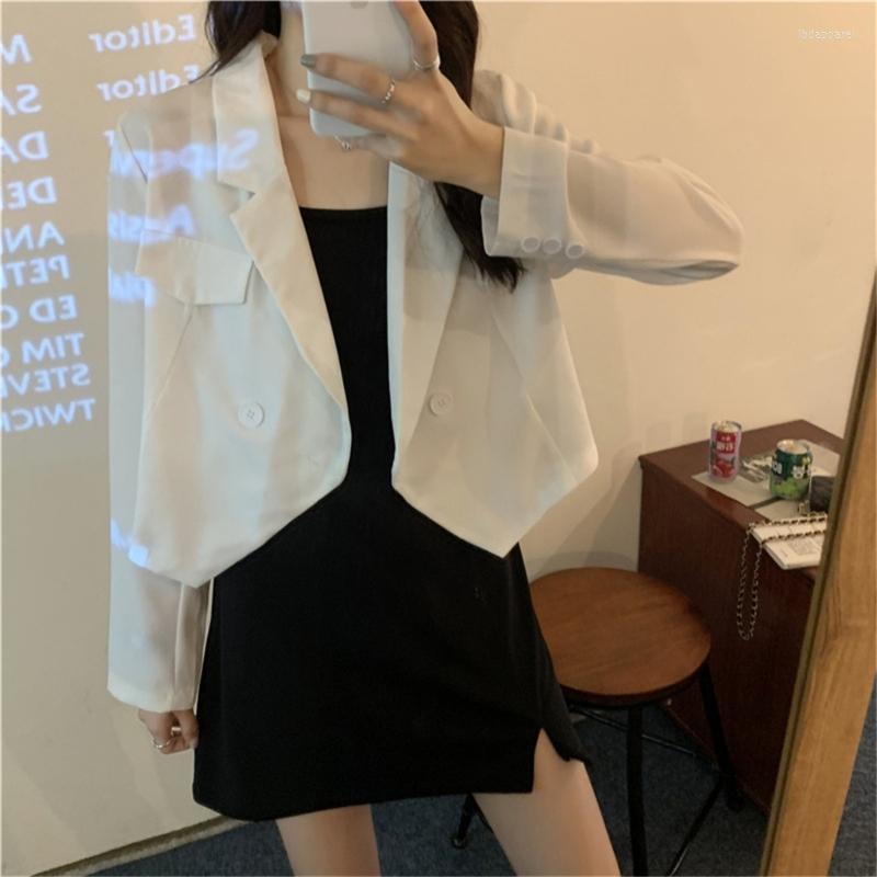 Women's Suits Women Double Breasted Cropped Jacket Long Sleeve Lapel Collar Cardigan, Black
Women's Suits Women Double Breasted Cropped Jacket Long Sleeve Lapel Collar Cardigan, Black
