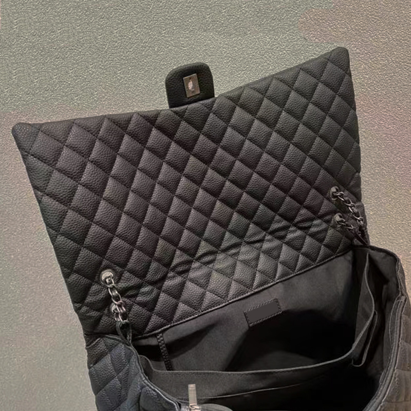 46Cm 40Cm Airpot Shopping Caviar Leather Large Shoulder Designer Tote Womens Handbags Black Crossbody Bag Soft Travel Bags B2