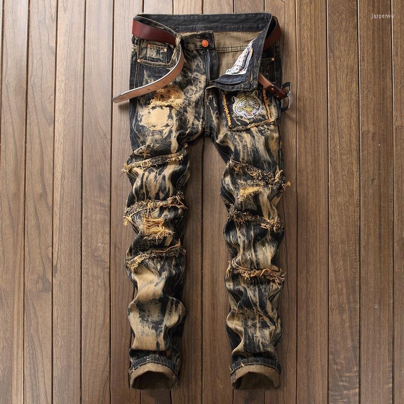 Men's Jeans Distressed Straight Biker 2022 Men's Retro Slim Denim Pants Mid-Waist Tie Dye Wrinkled Streetwear Vaqueros De Hombre, 521
Men's Jeans Distressed Straight Biker 2022 Men's Retro Slim Denim Pants Mid-Waist Tie Dye Wrinkled Streetwear Vaqueros De Hombre, 521