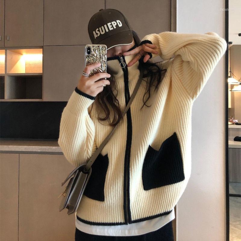 Women's Knits Women Knitted Cardigans Zipper Sweaters Turn Down Collar Long Sleeve Casual Coat 2022 Autumn Winter Vintage Korean Tops J92, Black
Women's Knits Women Knitted Cardigans Zipper Sweaters Turn Down Collar Long Sleeve Casual Coat 2022 Autumn Winter Vintage Korean Tops J92, Black