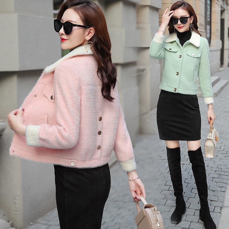 Women' Wool Imitate Mink Velvet Woolen Coat Women Female Autumn Winter Short Thicken Overcoat Ladies Fashion Jacket Coats, Green
Women' Wool Imitate Mink Velvet Woolen Coat Women Female Autumn Winter Short Thicken Overcoat Ladies Fashion Jacket Coats, Green