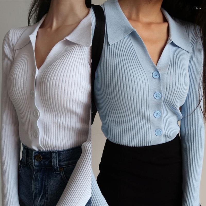 Women's Sweaters Stylish Lapel V Neck For Women Solid Knitted Cardigan Sweater Autumn Winter Ribbed Long Sleeves, Blue
Women's Sweaters Stylish Lapel V Neck For Women Solid Knitted Cardigan Sweater Autumn Winter Ribbed Long Sleeves, Blue