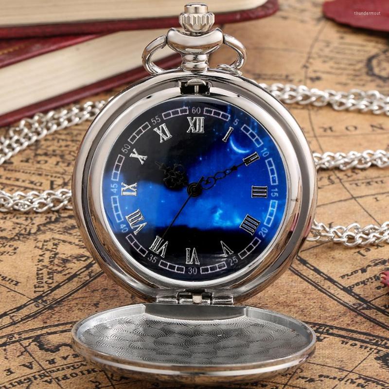 Pocket Watches Fashion Starry Sky Blue Dial Retro Smooth Face Quartz Watch Steampunk Necklace Pendant Analog Souvenir Gift For Men Women, Silver 80cm chain
Pocket Watches Fashion Starry Sky Blue Dial Retro Smooth Face Quartz Watch Steampunk Necklace Pendant Analog Souvenir Gift For Men Women, Silver 80cm chain