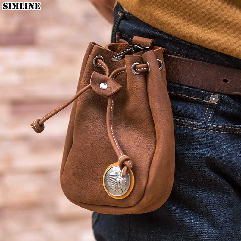 SIMLINE Genuine Leather Belt Waist Bag Pack For Men Male Vintage Handmade Small Mobile Phone Case Cellphone Holder Pouch 221101, Brown
SIMLINE Genuine Leather Belt Waist Bag Pack For Men Male Vintage Handmade Small Mobile Phone Case Cellphone Holder Pouch 221101, Brown