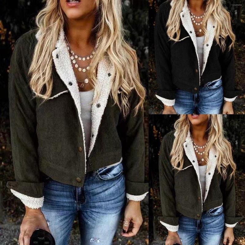 Women's Jackets Women's Lapel Long-sleeved Corduroy Jacket Lamb Pocket Fleece Winter Dress Coat Long Zip, Army green
Women's Jackets Women's Lapel Long-sleeved Corduroy Jacket Lamb Pocket Fleece Winter Dress Coat Long Zip, Army green
