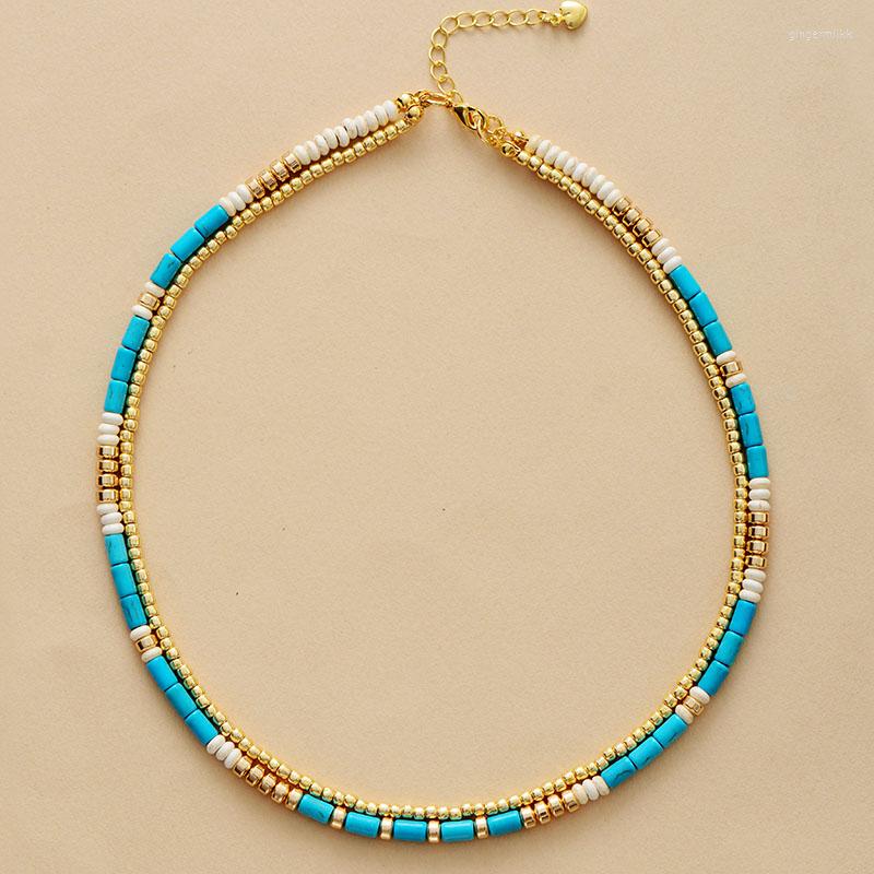 Choker Latest Gold Plated Turquoises Seed Beads 2 Layered Statement Necklace Designer Women Strand Collar Jewelry
Choker Latest Gold Plated Turquoises Seed Beads 2 Layered Statement Necklace Designer Women Strand Collar Jewelry