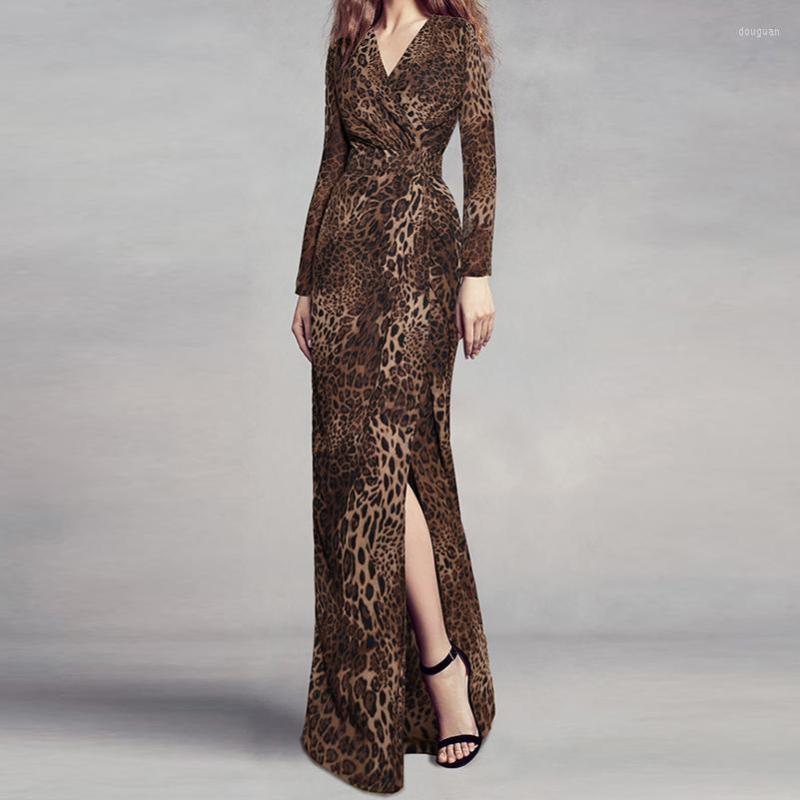 Casual Dresses Fashion Runway Leopard Print Autumn V-Neck Long Dress Sexy High Split Maxi Party Womens 2022, Blue
Casual Dresses Fashion Runway Leopard Print Autumn V-Neck Long Dress Sexy High Split Maxi Party Womens 2022, Blue