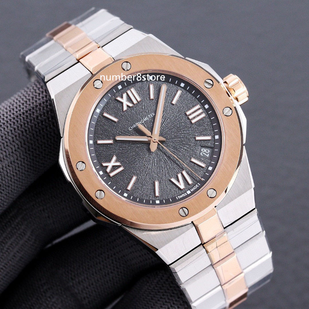 Eagle 41mm Mens Watch Stainless Steel & Rose Gold Grey Dial Swiss 01.01-C Automatic 28800vph Sapphire Crystal Luxury Wristwatch Water Resistance 50M 3 colors
Eagle 41mm Mens Watch Stainless Steel & Rose Gold Grey Dial Swiss 01.01-C Automatic 28800vph Sapphire Crystal Luxury Wristwatch Water Resistance 50M 3 colors