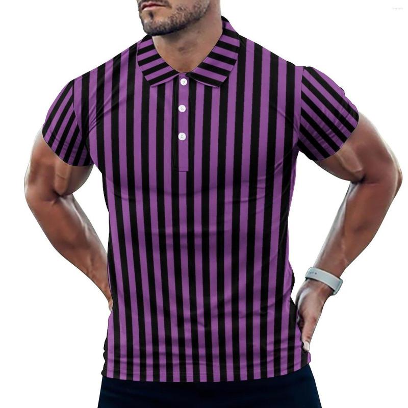 Men' Polos Vertical Striped Halloween Casual T-Shirts Purple Black Lines Polo Shirts Male Streetwear Shirt Summer Short Sleeve Pattern Tops, Style-1
Men' Polos Vertical Striped Halloween Casual T-Shirts Purple Black Lines Polo Shirts Male Streetwear Shirt Summer Short Sleeve Pattern Tops, Style-1