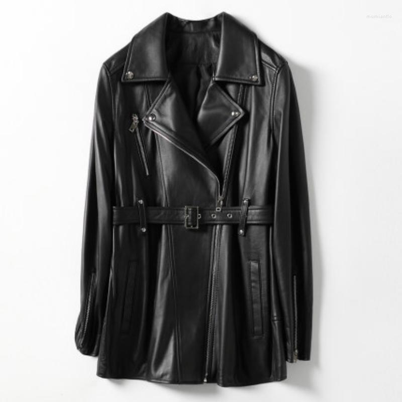 Women' Leather Genuine Jacket Women Natural Sheepskin Coats Spring Autumn Real Jackets With Belt Outwear Cuero Genuino L605, Black
Women' Leather Genuine Jacket Women Natural Sheepskin Coats Spring Autumn Real Jackets With Belt Outwear Cuero Genuino L605, Black