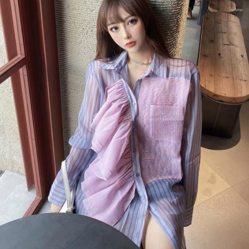 Women's Blouses 2022 Autumn Women Clothing Ruffles Shirt Pink Purple Blouse Blusas Muher De Moda Veranpo
Women's Blouses 2022 Autumn Women Clothing Ruffles Shirt Pink Purple Blouse Blusas Muher De Moda Veranpo