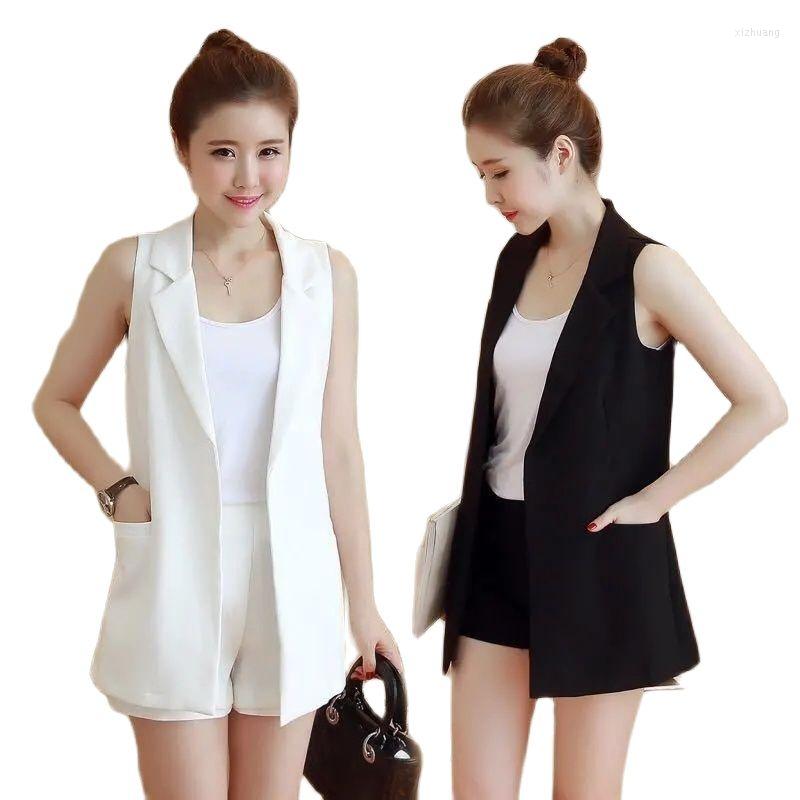 Women' Vests Spring Summer Female Waistcoat All-Match Mid-Length Splicing Slim Sleeveless Fashion Elegant Ladies Black Suit
Women' Vests Spring Summer Female Waistcoat All-Match Mid-Length Splicing Slim Sleeveless Fashion Elegant Ladies Black Suit