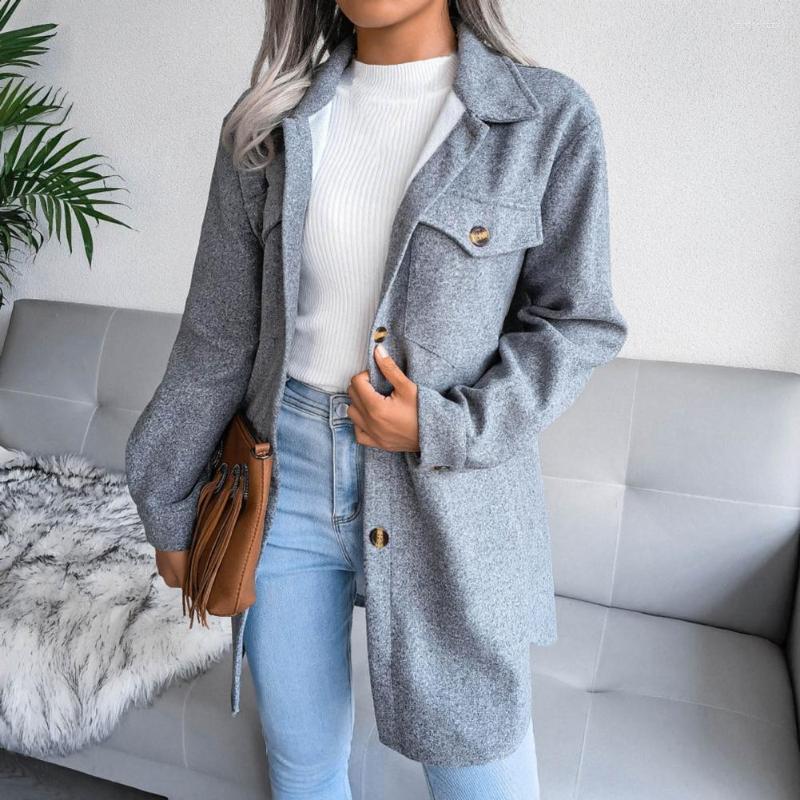 Women's Trench Coats Winter Coat Solid Color Turn-down Collar Outwear Tight Waist Lady Woolen Jacket For Daily Wear, Black
Women's Trench Coats Winter Coat Solid Color Turn-down Collar Outwear Tight Waist Lady Woolen Jacket For Daily Wear, Black