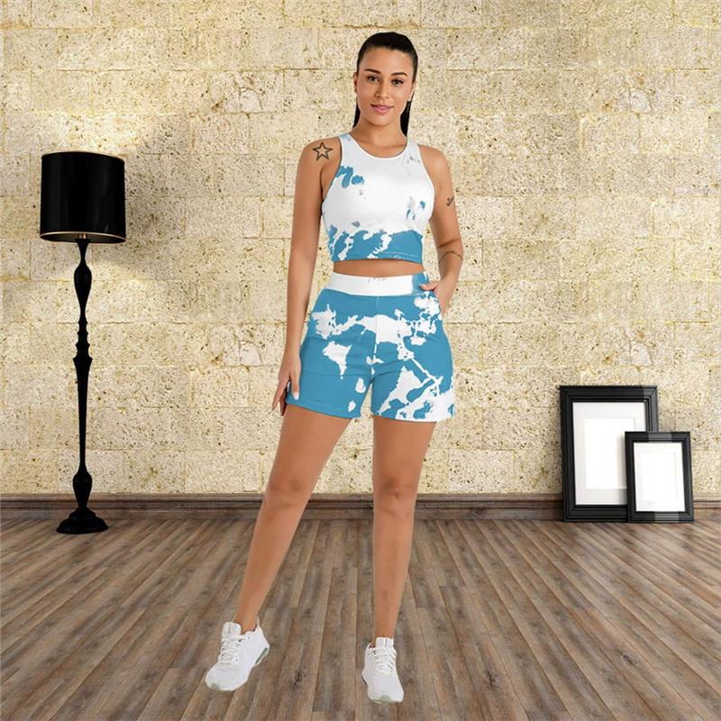 Women' Tracksuits Fashion O-neck Sleeveless Printed Vest And High Waist Stitching Pocket Shorts Summer Sports Style Women Suit, Blue
Women' Tracksuits Fashion O-neck Sleeveless Printed Vest And High Waist Stitching Pocket Shorts Summer Sports Style Women Suit, Blue