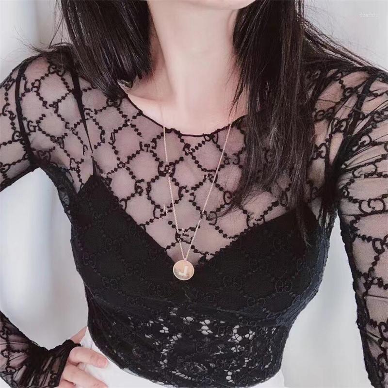 Women' T Shirts Letter Fashion Brand Lace Long Sleeve Slim Top Women' Round Neck Tight Black Beige Underclothes T-shirt
Women' T Shirts Letter Fashion Brand Lace Long Sleeve Slim Top Women' Round Neck Tight Black Beige Underclothes T-shirt