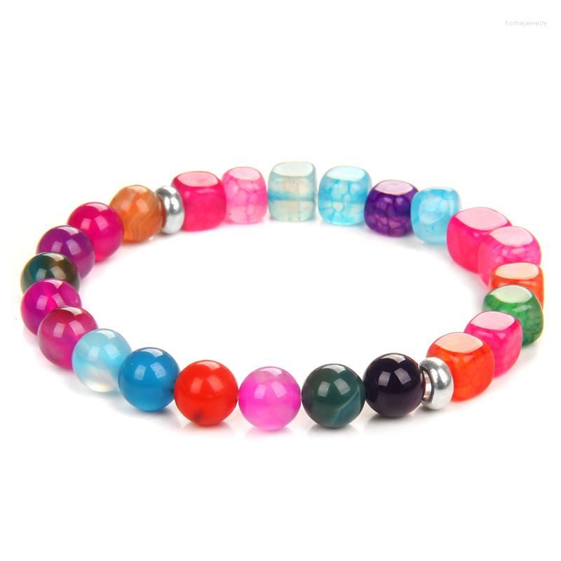 Strand Multicolor Cube Agates Bracelets For Women Men Square Round Tourmaline Colorful Beads Hematite CZ Crown Charm Bracelet Jewelry
Strand Multicolor Cube Agates Bracelets For Women Men Square Round Tourmaline Colorful Beads Hematite CZ Crown Charm Bracelet Jewelry