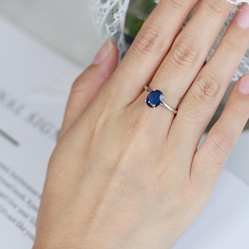Cluster Rings Gem's Ballet Classic 2.02Ct Oval Natural Blue Sapphire Wedding Band Ring Pure 925 Sterling Silver Simple For Women
Cluster Rings Gem's Ballet Classic 2.02Ct Oval Natural Blue Sapphire Wedding Band Ring Pure 925 Sterling Silver Simple For Women