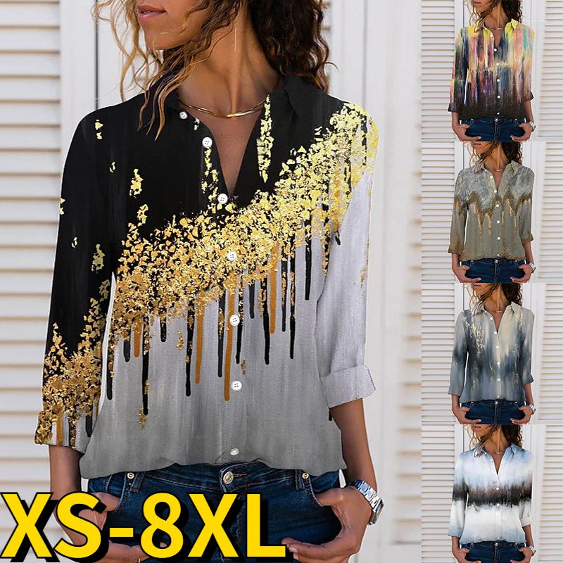 Women's Blouses 2022 Autumn Winter Women's Everyday Fashion Sexy V-neck Tops Button Long Sleeve Ladies Design Printed Loose Size Shirt, Khaki
Women's Blouses 2022 Autumn Winter Women's Everyday Fashion Sexy V-neck Tops Button Long Sleeve Ladies Design Printed Loose Size Shirt, Khaki