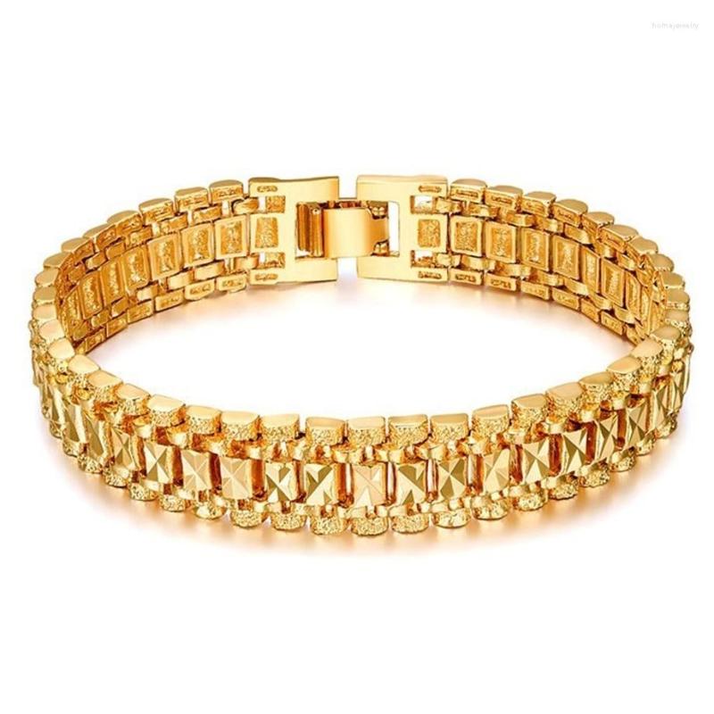 Link Bracelets Chunky Women And Mens Hand Chain Couple Bijoux 24K Gold Bracelet For Jewelry Pulseira Masculina
Link Bracelets Chunky Women And Mens Hand Chain Couple Bijoux 24K Gold Bracelet For Jewelry Pulseira Masculina