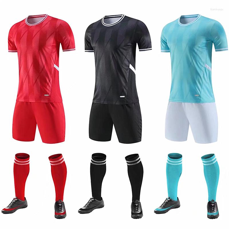 Running Sets Men Kids Football Jersey Sports Kits Tracksuits Uniforms Breathable Children Training Shirt Shorts, Black
Running Sets Men Kids Football Jersey Sports Kits Tracksuits Uniforms Breathable Children Training Shirt Shorts, Black