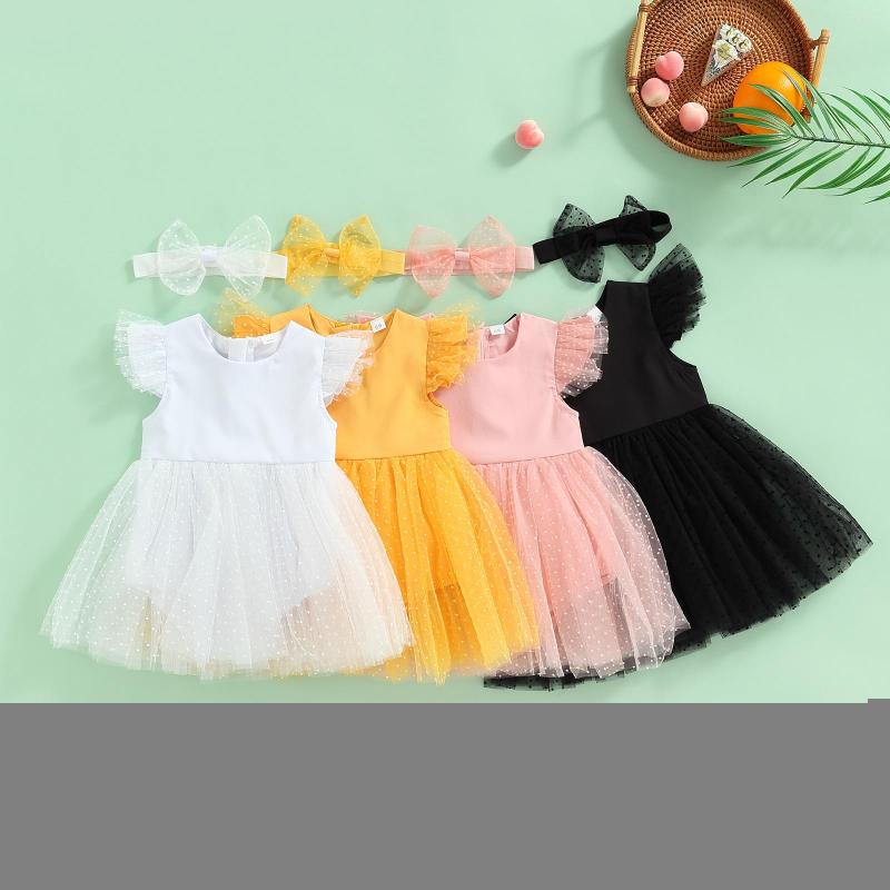 Girl Dresses Princess Baby Girls Sweet Style Romper Dress Dot Sleeve Mesh Splicing Patchwork Bodysuit Bow Headwear Summer Infant Clothes, White
Girl Dresses Princess Baby Girls Sweet Style Romper Dress Dot Sleeve Mesh Splicing Patchwork Bodysuit Bow Headwear Summer Infant Clothes, White