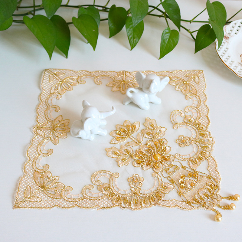 Retro Lace Place Mats French Crochet Doilies Handmade Embroidered Table Mats Christmas Wedding Home Kitchen Decor