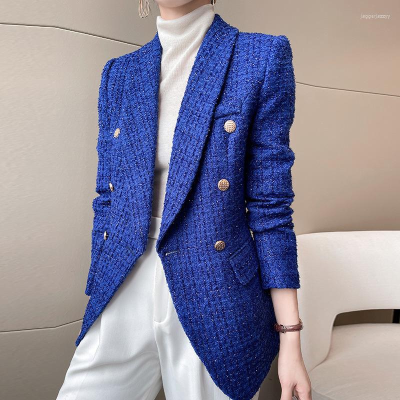 Women' Suits Plaid Blazer Blue Women 2022 Autumn Winter Woolen Suit Jacket Korean Fashion Slim Fit Temperament Ol Office Lady Coats, Black suit
Women' Suits Plaid Blazer Blue Women 2022 Autumn Winter Woolen Suit Jacket Korean Fashion Slim Fit Temperament Ol Office Lady Coats, Black suit