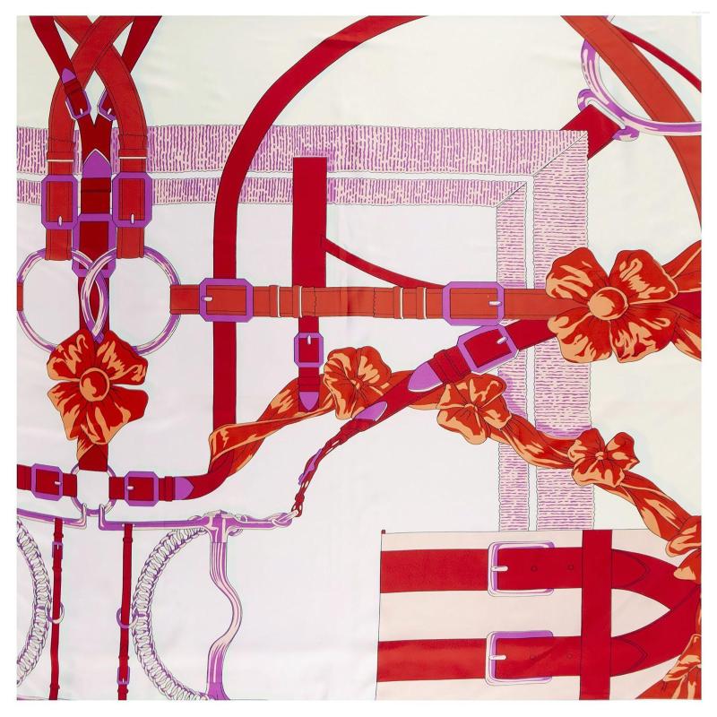 Scarves Fashion Twill Silk Scarf For Women Belt Print Square Shawls Wraps 130 130cm Large Gift Ladies
Scarves Fashion Twill Silk Scarf For Women Belt Print Square Shawls Wraps 130 130cm Large Gift Ladies