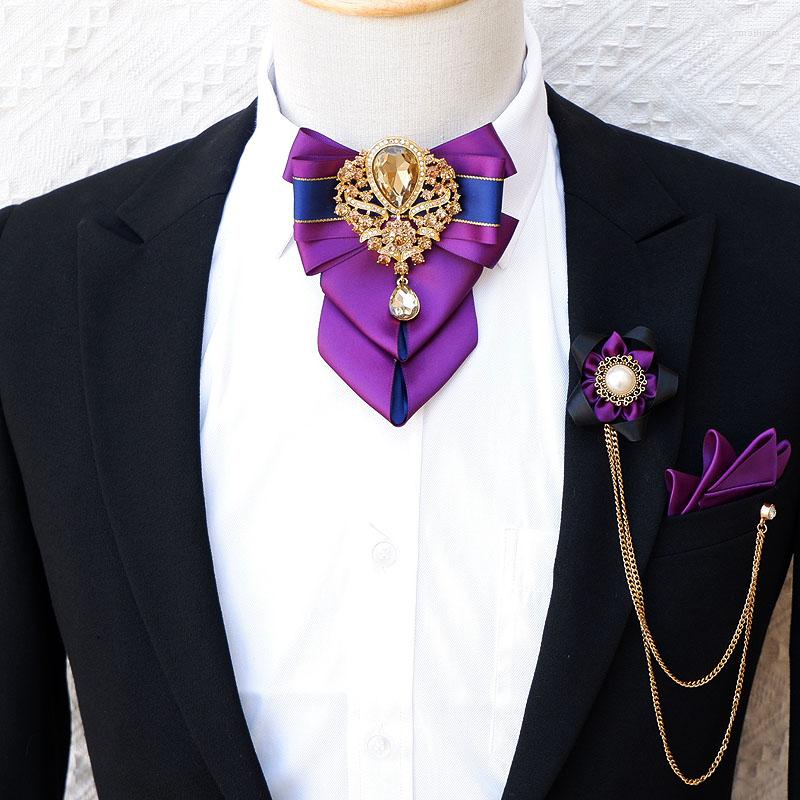 Bow Ties High-end Luxury Rhinestones Tie Suits Men's Wedding Accessories Original Bowtie Pocket Towel Corsage Three-piece Sets
Bow Ties High-end Luxury Rhinestones Tie Suits Men's Wedding Accessories Original Bowtie Pocket Towel Corsage Three-piece Sets