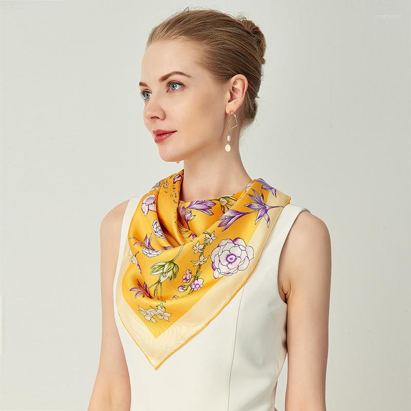 Scarves Twill 90cm Square For Women 100 Mulberry Silk Luxury Female Scarf Shawl Headwrap Bandana Lady Gift Floral Yellow
Scarves Twill 90cm Square For Women 100 Mulberry Silk Luxury Female Scarf Shawl Headwrap Bandana Lady Gift Floral Yellow