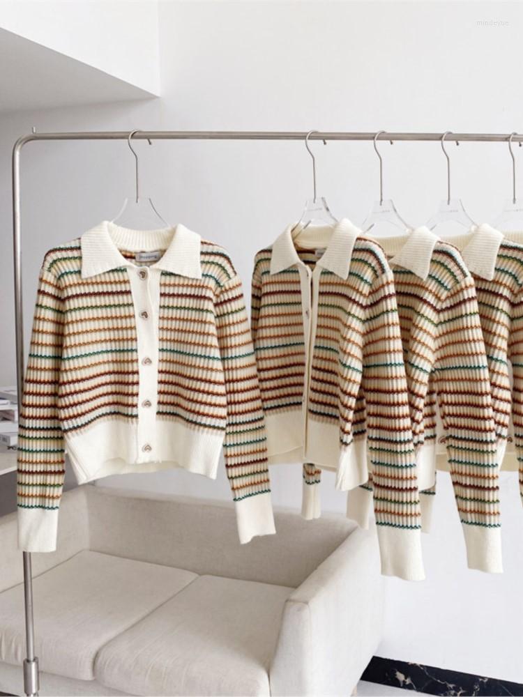 Women' Down Autumn Winter Women Turn-down Collar Vintage Striped Knitwear Heart Button Trendy Long Sleeve Knitted Cardigan Sweater Lady, Photo
Women' Down Autumn Winter Women Turn-down Collar Vintage Striped Knitwear Heart Button Trendy Long Sleeve Knitted Cardigan Sweater Lady, Photo
