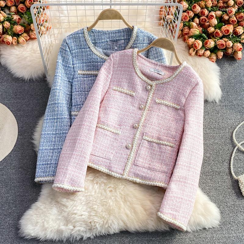 Women's Jackets Korean Chic Women Tweed Jacket Coat 2022 Fashion Autumn O-Neck Long Sleeve Single Breasted Patchwork Checked Outerwear, Black
Women's Jackets Korean Chic Women Tweed Jacket Coat 2022 Fashion Autumn O-Neck Long Sleeve Single Breasted Patchwork Checked Outerwear, Black