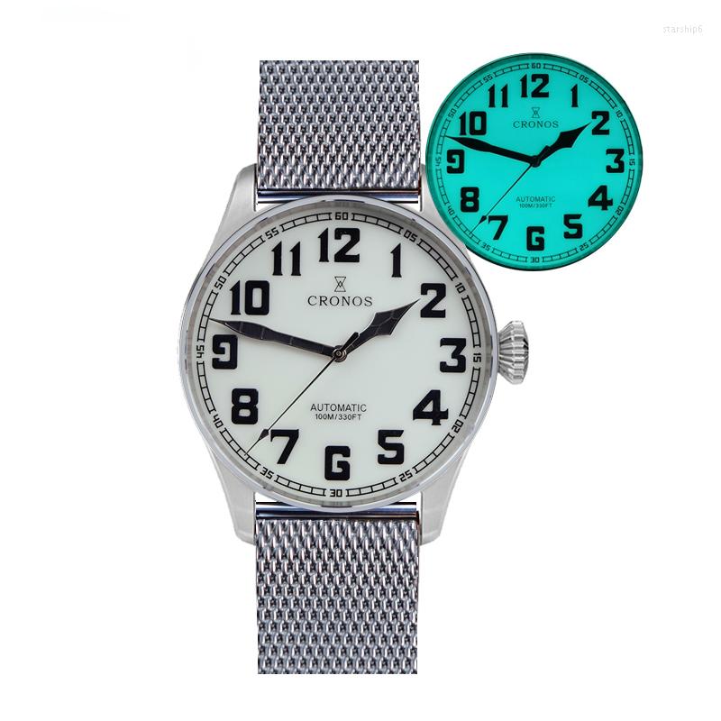 Wristwatches CRONOS Mens Watches Luxury Automatic Mechanical Wristwatch Military Full Luminous Dial 100m Waterproof Sapphire PT5000, Pt5000 8
Wristwatches CRONOS Mens Watches Luxury Automatic Mechanical Wristwatch Military Full Luminous Dial 100m Waterproof Sapphire PT5000, Pt5000 8