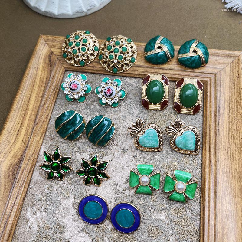 Stud Earrings Multi-Styles Green Enamel Flower Geometric Dripping Glaze French Vintage Pierced Accessories
Stud Earrings Multi-Styles Green Enamel Flower Geometric Dripping Glaze French Vintage Pierced Accessories
