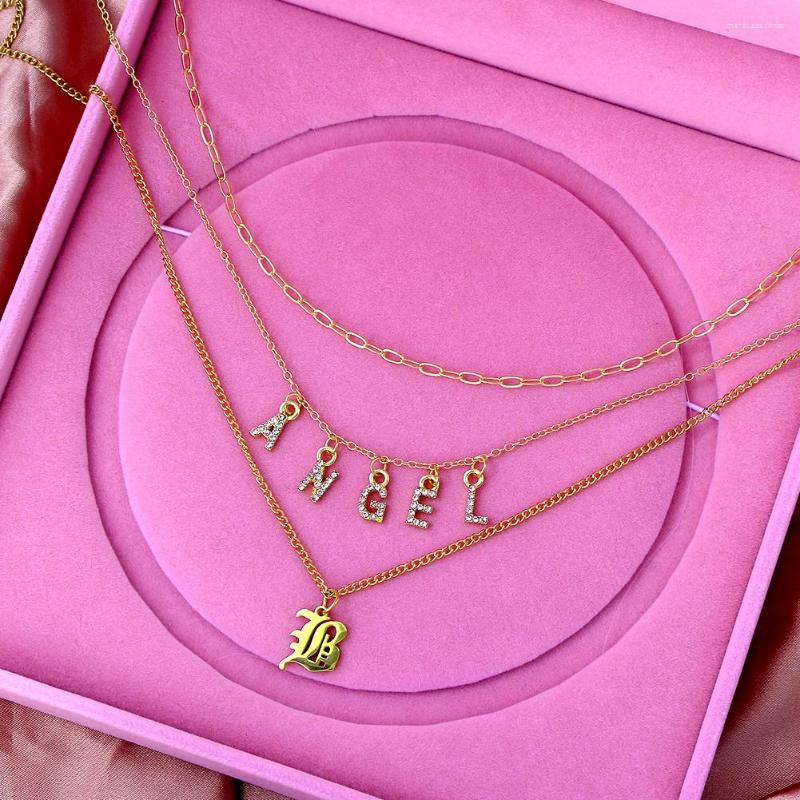 Chains JJFOUCS Boho Multi Layer Metal B Alphabet Pendant Necklaces For Women Personality Angel Crystal Letter Choker Necklace Jewelry
Chains JJFOUCS Boho Multi Layer Metal B Alphabet Pendant Necklaces For Women Personality Angel Crystal Letter Choker Necklace Jewelry