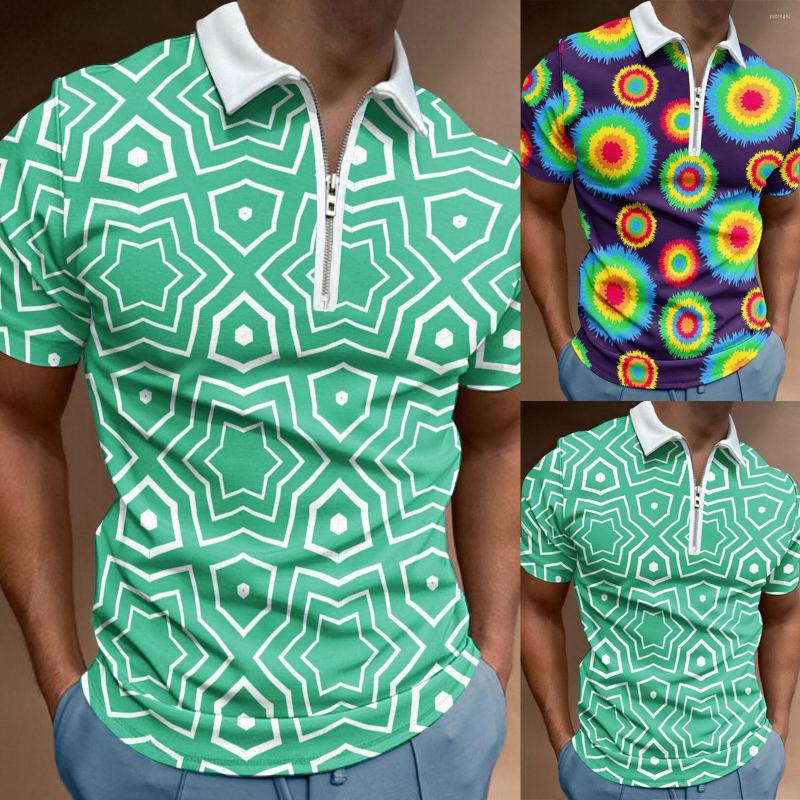 Men's Polos Men Summer 3D Printed Casual Blouse Lapel Zipper Short Sleeves Shirt, Blue
Men's Polos Men Summer 3D Printed Casual Blouse Lapel Zipper Short Sleeves Shirt, Blue