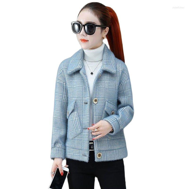Women' Wool Imitate Water Mink Velvet Women' Coat 2022 Autumn Winter Short Woolen Cloth Single-Breasted All-match Fashion Ladies, Pink
Women' Wool Imitate Water Mink Velvet Women' Coat 2022 Autumn Winter Short Woolen Cloth Single-Breasted All-match Fashion Ladies, Pink