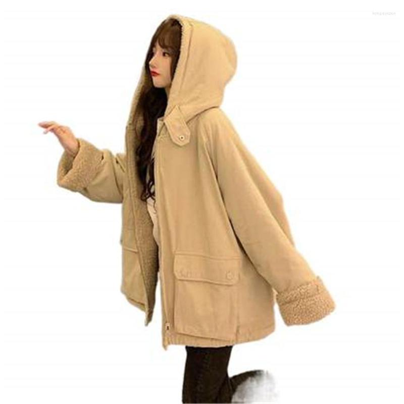 Women' Fur Winter Womens Jackets Thick Double Side Wear Woman Lambswool Coats Warm Hoodies Turtleneck Trendy Ladies Outerwear, Khaki
Women' Fur Winter Womens Jackets Thick Double Side Wear Woman Lambswool Coats Warm Hoodies Turtleneck Trendy Ladies Outerwear, Khaki