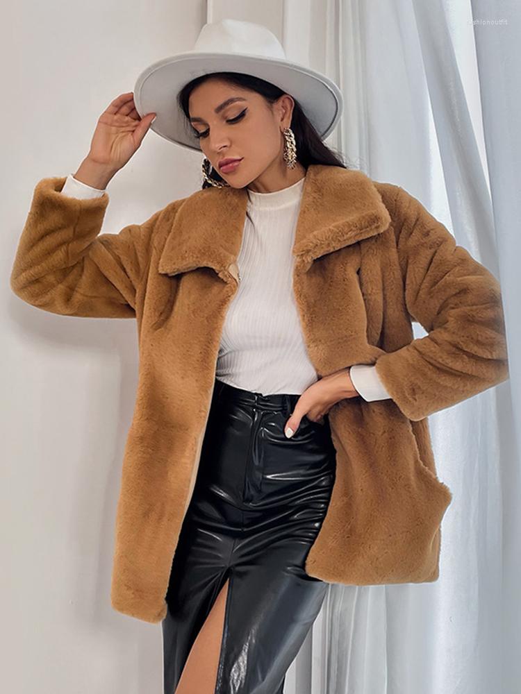 Women's Fur FMFSSOM Winter Women Loose Long-sleeved Plush Coat Imitation Lapel Mid Length Solid Color Thick Woolen, Brown
Women's Fur FMFSSOM Winter Women Loose Long-sleeved Plush Coat Imitation Lapel Mid Length Solid Color Thick Woolen, Brown