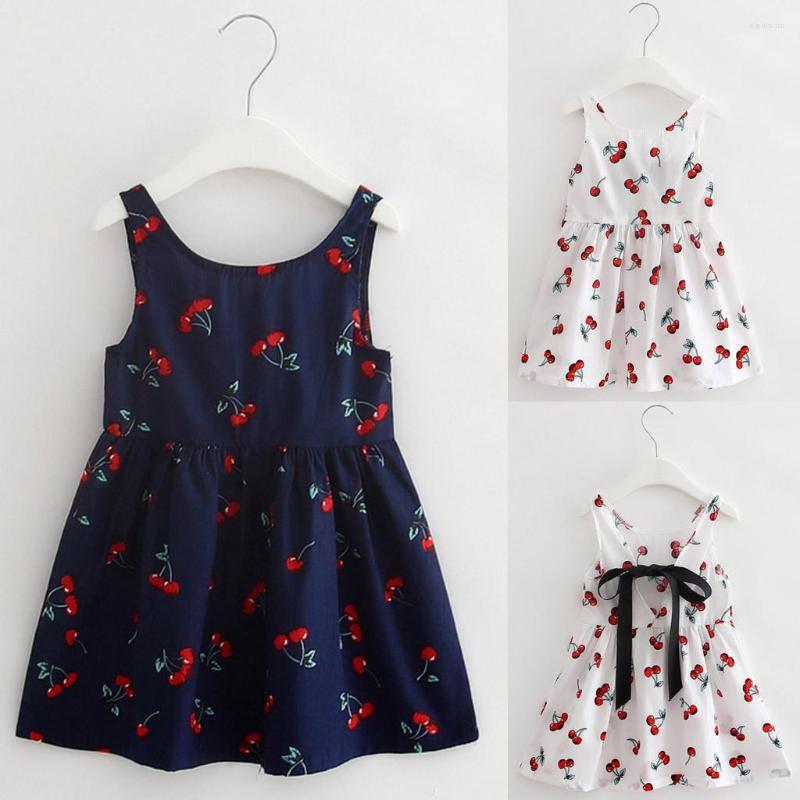 Girl Dresses Girls Summer Kids Cotton O-neck Short Sleeeve Cherry Print Bow Decor Backless A-line Princess Cute Child Clothes, Cny
Girl Dresses Girls Summer Kids Cotton O-neck Short Sleeeve Cherry Print Bow Decor Backless A-line Princess Cute Child Clothes, Cny