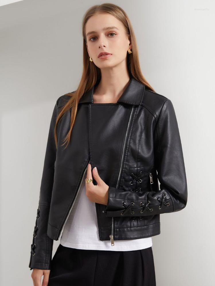 Women' Leather Fashion Black PU Turn-down Collar Zipper Lace-up Jacket For Women 2022 Spring Autumn High Quality Locomotive Coats, Beige
Women' Leather Fashion Black PU Turn-down Collar Zipper Lace-up Jacket For Women 2022 Spring Autumn High Quality Locomotive Coats, Beige