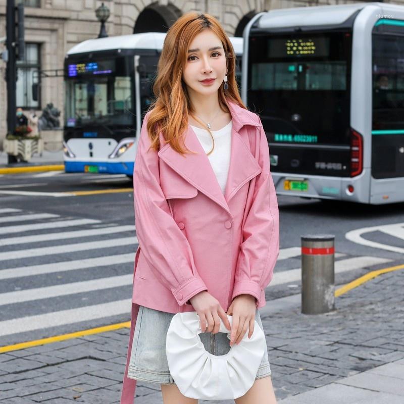 Women's Leather Autumn Spring Women Genuine Short Windbreakers Loose Long Sleeve Outerwear Pink Sheepskin Jacket Casual Biker Coat -3XL, Black 
Women's Leather Autumn Spring Women Genuine Short Windbreakers Loose Long Sleeve Outerwear Pink Sheepskin Jacket Casual Biker Coat -3XL, Black