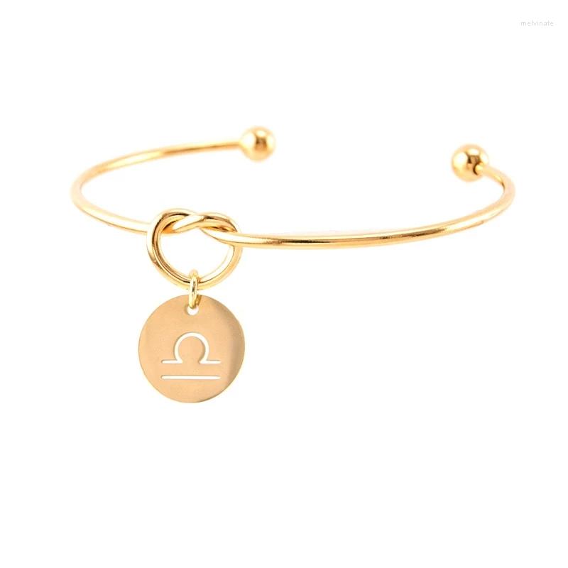 Bangle Zodiac 12 Constellation Charm Knot Heart Women Gold Color Open Cuff Wrist Stainless Steel Jewelry Fashion Gifts
Bangle Zodiac 12 Constellation Charm Knot Heart Women Gold Color Open Cuff Wrist Stainless Steel Jewelry Fashion Gifts