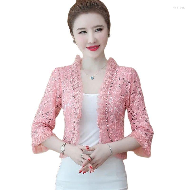 Women' Jackets Shawl Lace Cardigan Ladies 2022 Spring SummerHollow Out Thin Section Coat 3/4 Sleeve Loose Female Protection Clothing, White
Women' Jackets Shawl Lace Cardigan Ladies 2022 Spring SummerHollow Out Thin Section Coat 3/4 Sleeve Loose Female Protection Clothing, White
