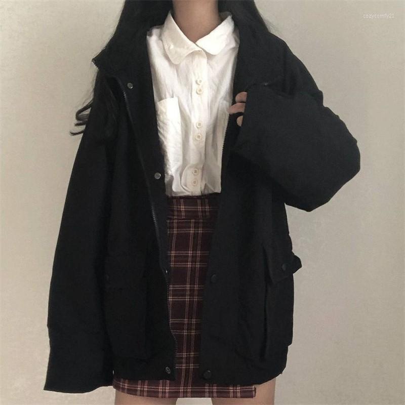 Women' Jackets Spring Autumn Women Long Sleeve Jacket Loose Harajuku Chic Students All-match Coat Basic Outwear Solid Pocket Cargo, Black
Women' Jackets Spring Autumn Women Long Sleeve Jacket Loose Harajuku Chic Students All-match Coat Basic Outwear Solid Pocket Cargo, Black