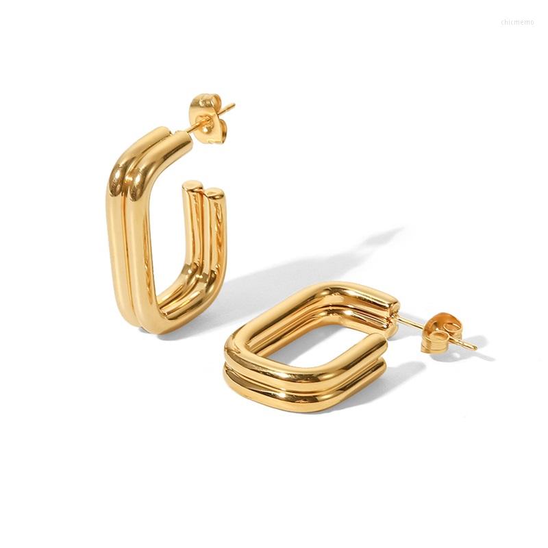 Stud Earrings Youthway Double Layer U Shaped Open Stainless Steel 18k PVD Gold Plated Fashion Vintage Classic Jewelry Women 2022
Stud Earrings Youthway Double Layer U Shaped Open Stainless Steel 18k PVD Gold Plated Fashion Vintage Classic Jewelry Women 2022