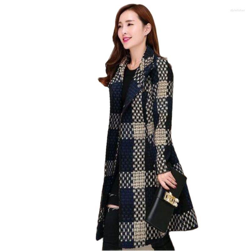 Women's Wool Fashion Thicken LatticeWoolen Cloth Ladies Jacket Autumn Winter Mid-Length Slim All-match Keep Warm Female Woolen Coat, Navy blue lattice
Women's Wool Fashion Thicken LatticeWoolen Cloth Ladies Jacket Autumn Winter Mid-Length Slim All-match Keep Warm Female Woolen Coat, Navy blue lattice